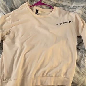 Long sleeve tee. “Stay Positive”